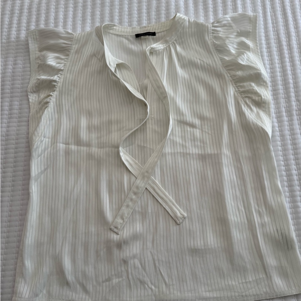 Tommy Hilfiger Cream Ruffle Sleeve Blouse